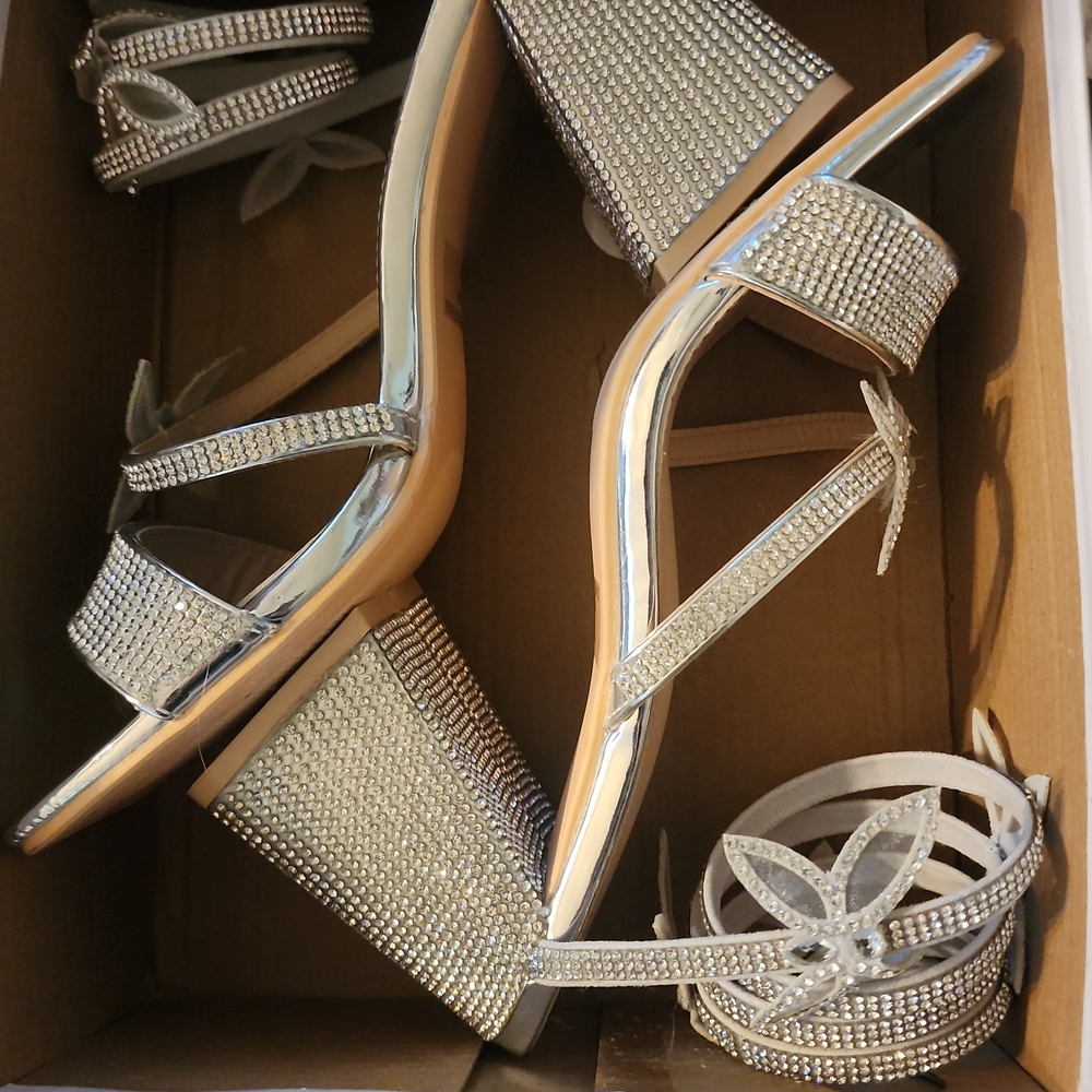 Elegant Silver Women's Heels